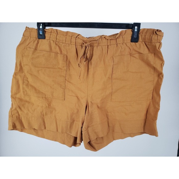 Calligraphie Linen Cotton Blend Beach Shorts Size XL Waist Tie Good Condition‎ - Picture 1 of 8